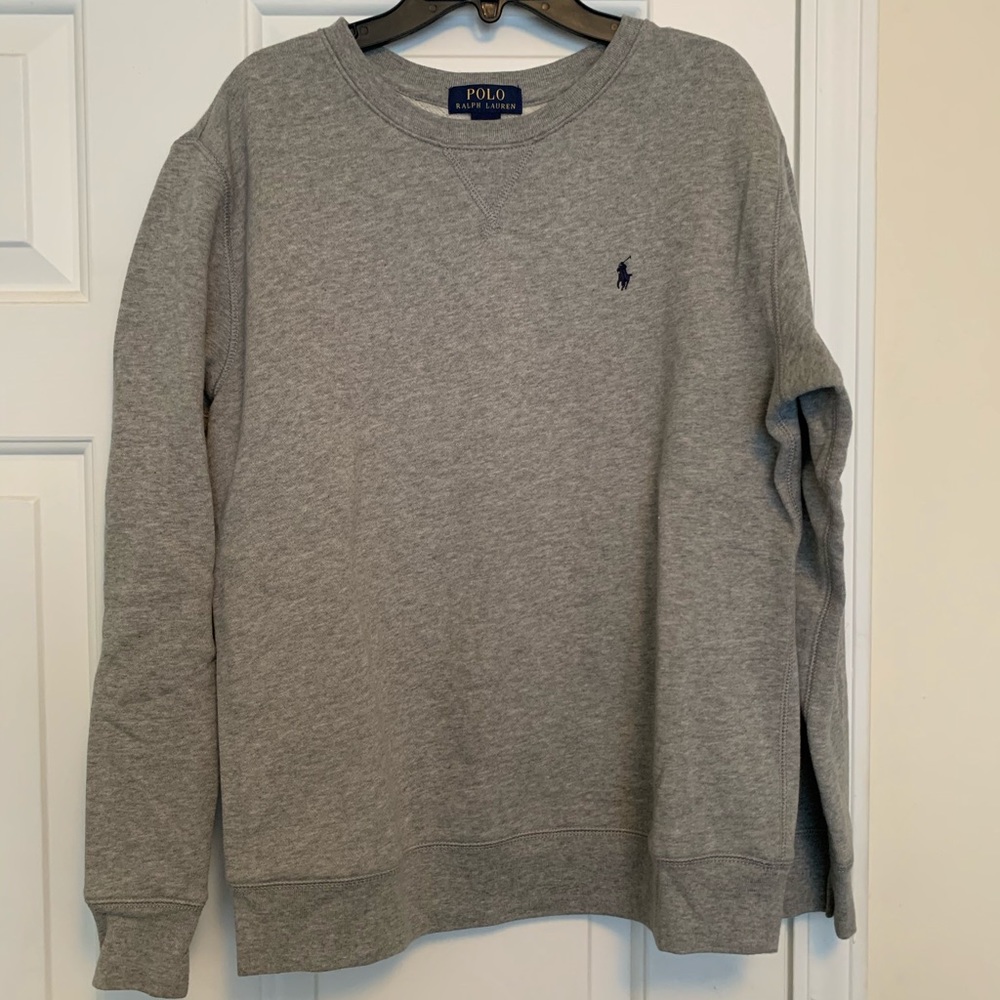 Grey Polo Crewneck Sweater